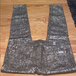 7 for all Mandkind Gold Patterned Pants